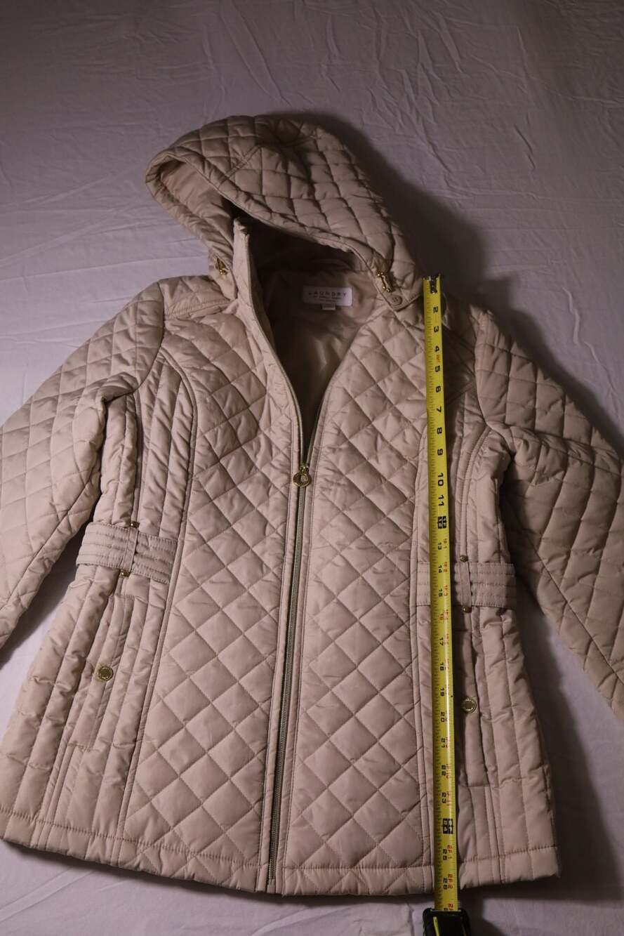 Laundry by Shelli Segal Women's Tan Diamond Quilted Hooded Jacket